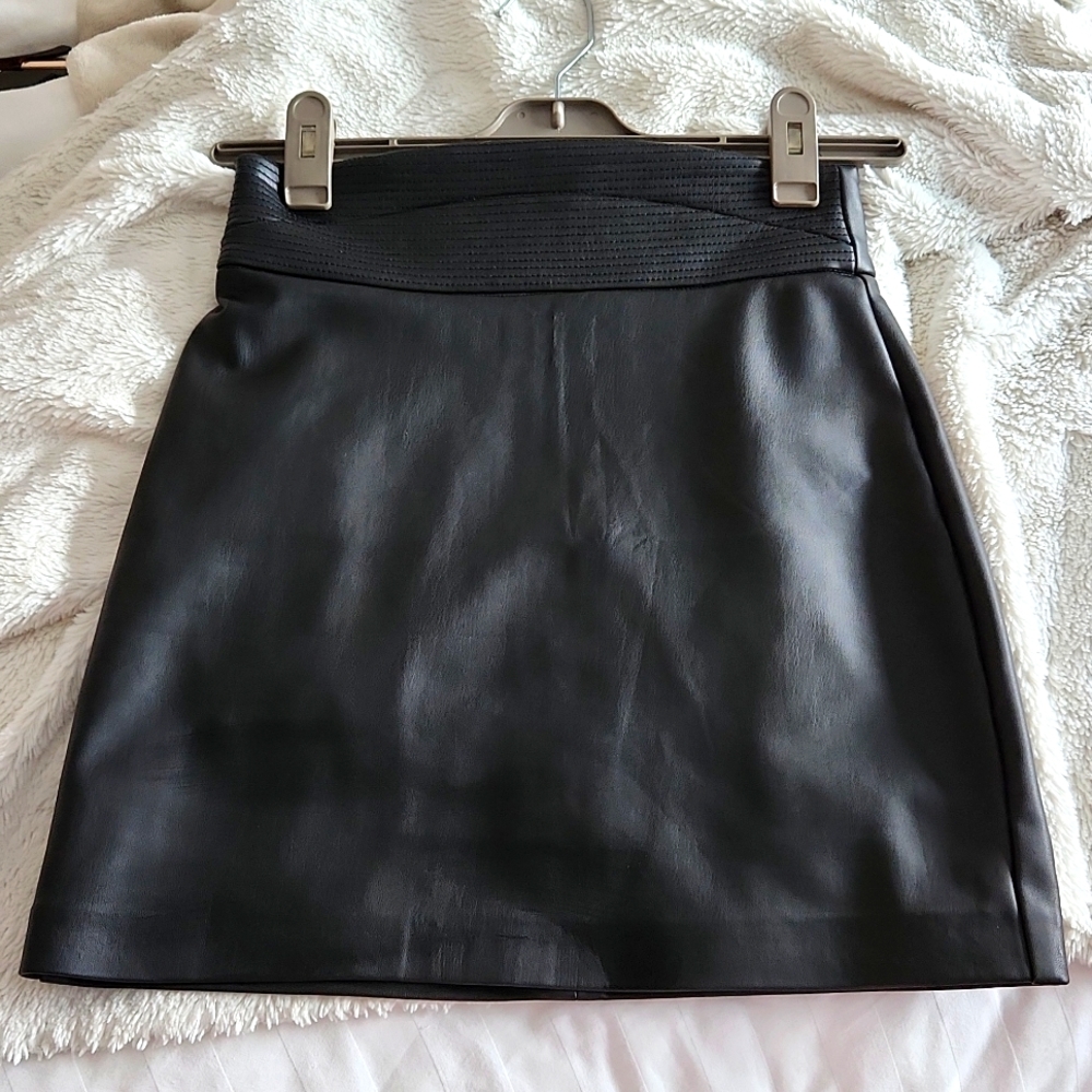 Black Leather Mini Skirt